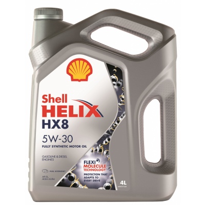 Моторное масло Shell Helix HX8 Synthetic 5W-30 синтетическое, 4 л.